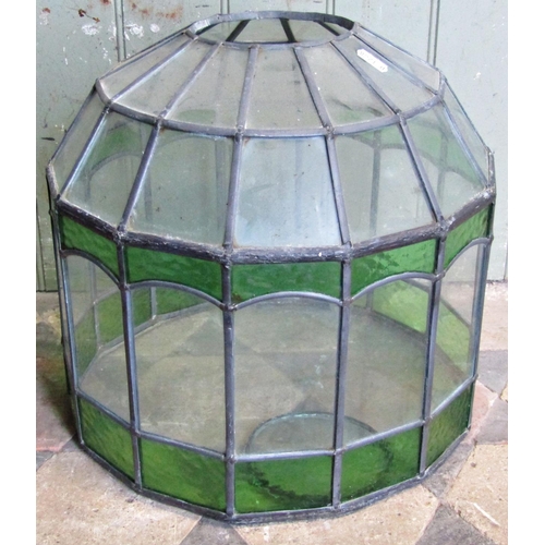 2117 - A leaded light terrarium 35 cm wide x 35 cm high approx