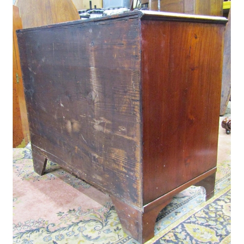 2721 - Georgian mahogany chest of four long drawers with brass fittings on bracket support, 95cm wide