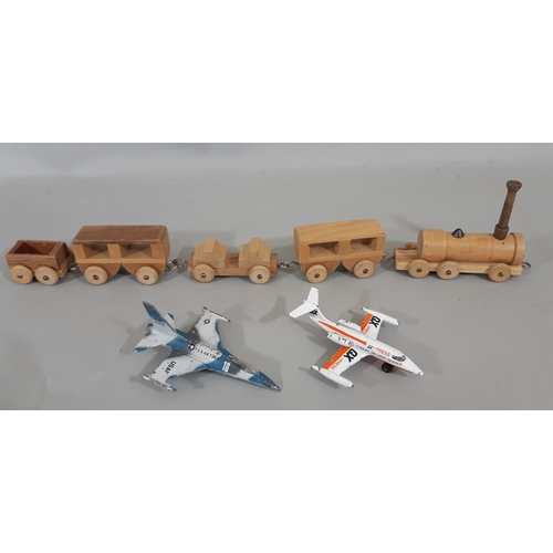 68 - Mixed collection of unboxed vintage model vehicles including large tinplate fire engine, battery ope... 