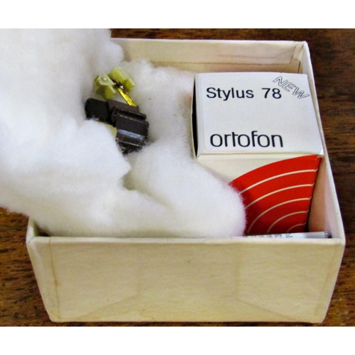 2146 - A Thorens record player model TD124/11 number 75564 together with an Ortofon boxed stylus 78 (2)