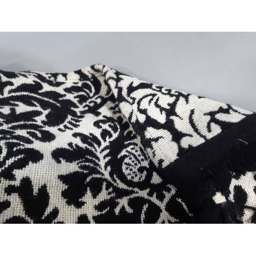 1568 - Collection of vintage blankets and bed covers including a black and white fringed bed cover by Vaton... 