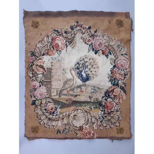 1574 - 3 18th/19th century Aubusson type woven tapestry panels; first depicts a scene from Aesops fables wi... 