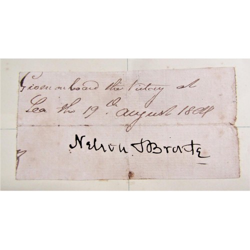 111 - A box containing an album of autographs from the 19th century including the signature of Lord Nelson... 