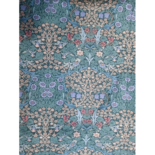 1533 - One large lined curtain in William Morris 'Blackthorn' fabric by Sanderson with pencil pleat heading... 