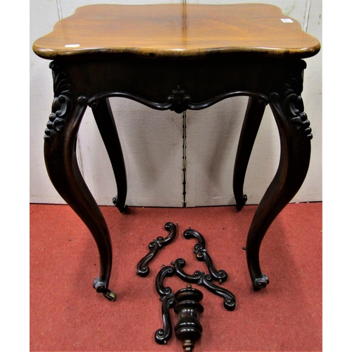 2737 - 19th century rosewood centre/occasional table, each side with serpentine outline, raised on four sha... 