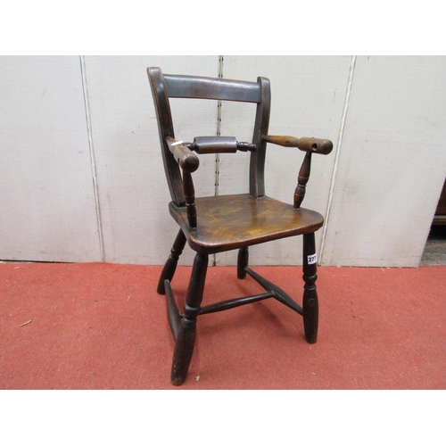 2771 - A Georgian Windsor child's chair with elm seat and further fruitwood and beechwood mouldings