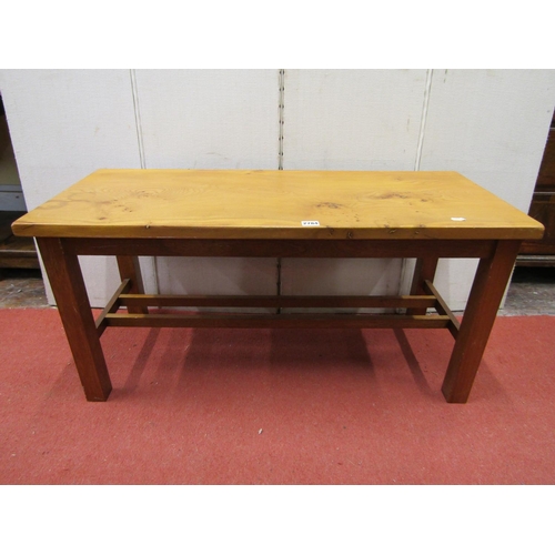 2784 - A simple contemporary occasional table, the top construction from a single plank of knotted elm rais... 