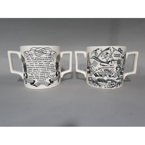 1095 - 6 farmers 'God Speed the Plough' mugs (4 coloured and 2 monochrome), a large meat serving plate leng... 