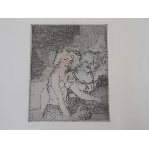 311 - A collection of unframed prints, drawings and etchings, mostly on an erotic theme, including etching... 