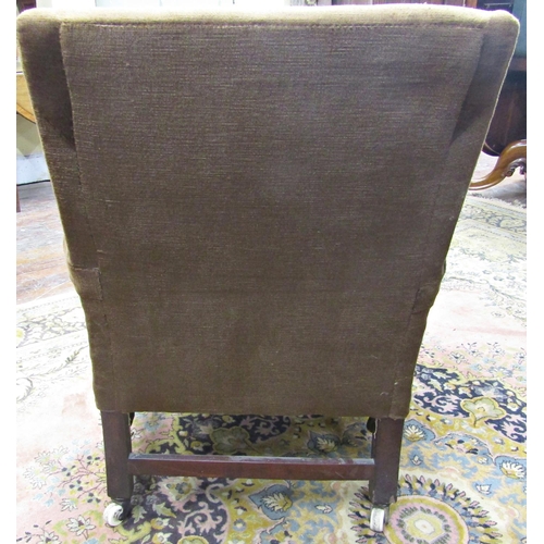 1508 - A late 18th century Gainsborough style open elbow chair with carved and moulded detail, raised on sq... 