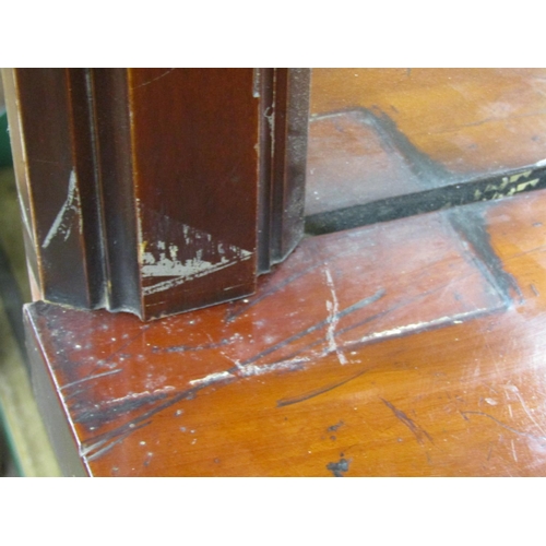 1519 - Mid-19th century mahogany pedestal sideboard, the central arch enclosing a frieze drawer, the pedest... 