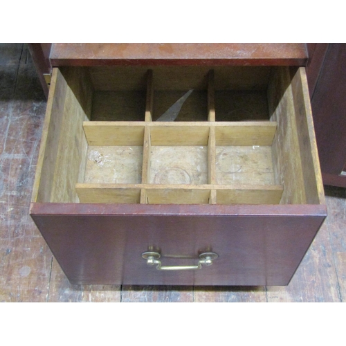 1519 - Mid-19th century mahogany pedestal sideboard, the central arch enclosing a frieze drawer, the pedest... 