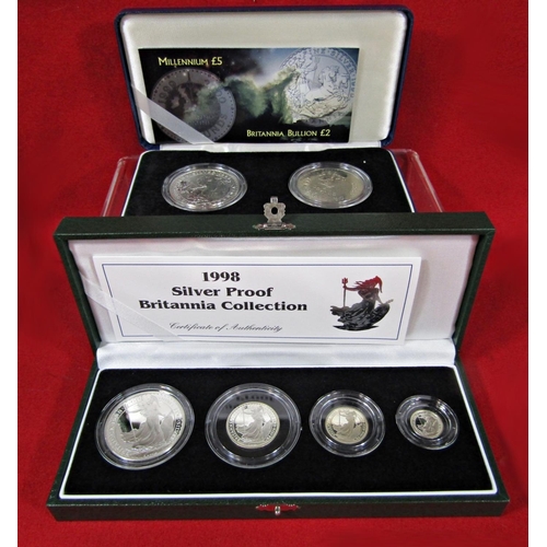 426 - Britannia 1998 silver proof collection.  £2, £1, 50p and 20p, struck by The Royal Mint, limited to 1... 