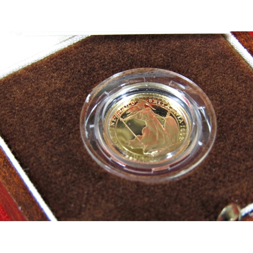 434 - 1992 Britannia 1/10 ounce proof coin, limited to 1,000 with presentation case and literature