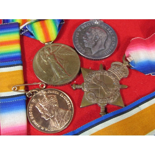 451 - 1914-15 Star, 14-18 war medal and victory medal named 15441 Pte C J Shearman Gloucester Regiment, to... 