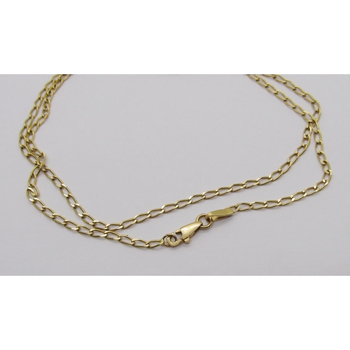 330 - 18ct flat curb link chain necklace, 3.7g