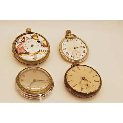 391 - A collection of Georgian silver pair cased watches in silver, further silver pocket watches and two ... 