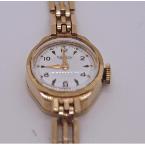 394 - A vintage ladies 9ct Rotary wristwatch, 12.2g gross