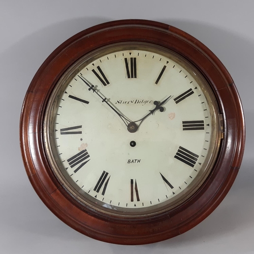 409 - A Victorian mahogany dial clock, the enamelled dial enclosing a single train fusee movement - Stier ... 