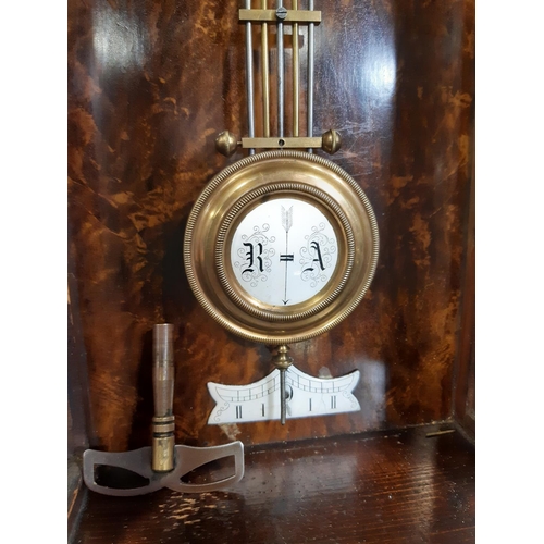 414 - A small 19th century Vienna style regulator wall clock in walnut and with applied ebonised mounts, w... 