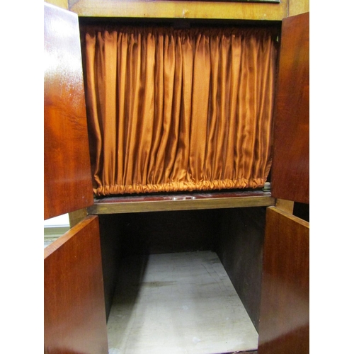 1502 - A Peridulce Beltona floorstanding gramophone with chrome fittings, the front elevation enclosed by t... 