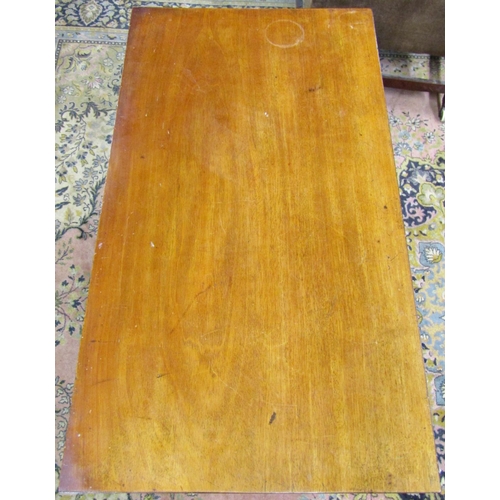 1530 - An early 19th century mahogany side table with single shallow frieze drawer on square tapered suppor... 