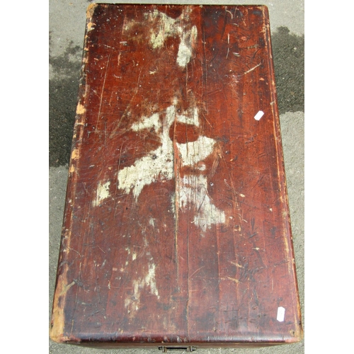 1538 - A 19th century pine blanket box with iron work handles, together with a further 19th century pine bl... 