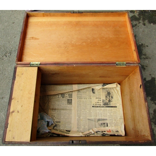 1538 - A 19th century pine blanket box with iron work handles, together with a further 19th century pine bl... 