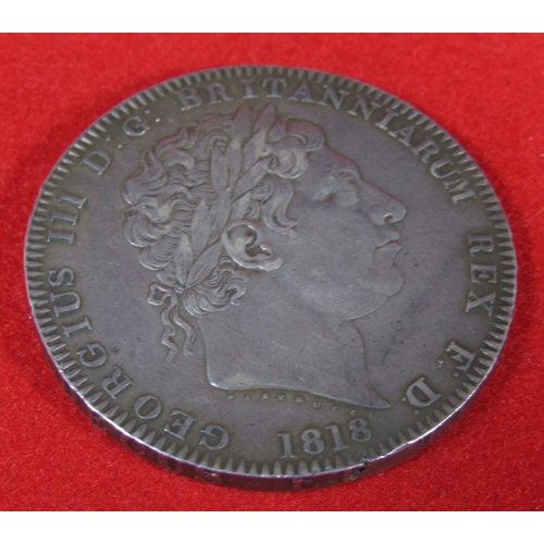 457 - A George III silver crown 1818