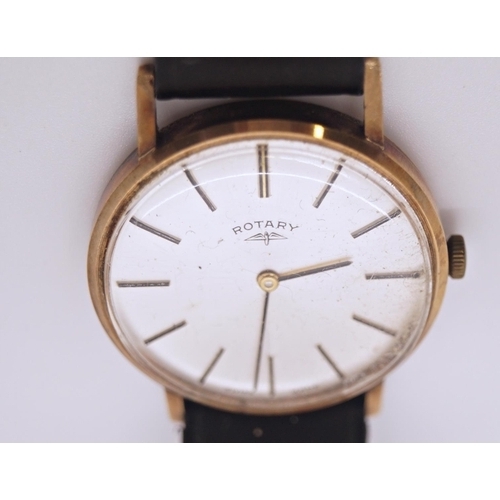 395 - A gent's Rotary 9ct presentation wrist watch, inscription to back of case