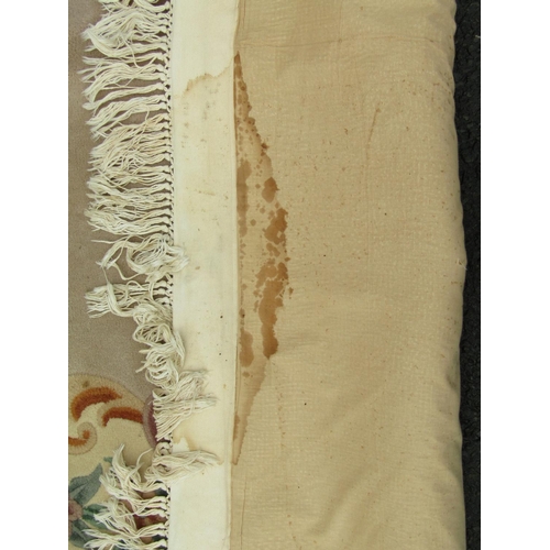 1488 - A modern Chinese cream ground washed wool carpet with floral decoration in pastel shades 370x280