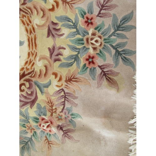 1488 - A modern Chinese cream ground washed wool carpet with floral decoration in pastel shades 370x280