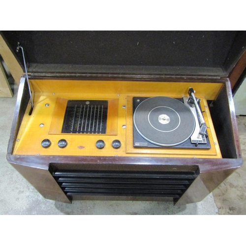 2095 - A KB Kolster Brandes Ltd radiogram in figured walnut case fitted with a later BSR Macdonald MP60 rec... 