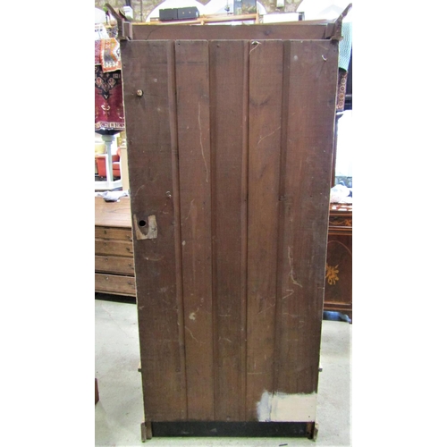 2105 - A painted pine hanging wardrobe with hanging door over a single frieze drawer 205 cm in height