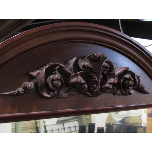 2140 - A good quality Victorian mahogany shallow inverted breakfront pedestal sideboard with raised mirror ... 