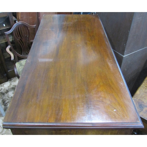 2165 - An Edwardian walnut bedroom  chest of three long and two short graduated drawers stamped Schoolbred ... 