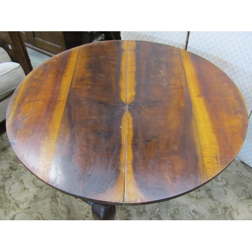 2243 - South African hardwood D end fold-over top dining table on claw and ball supports