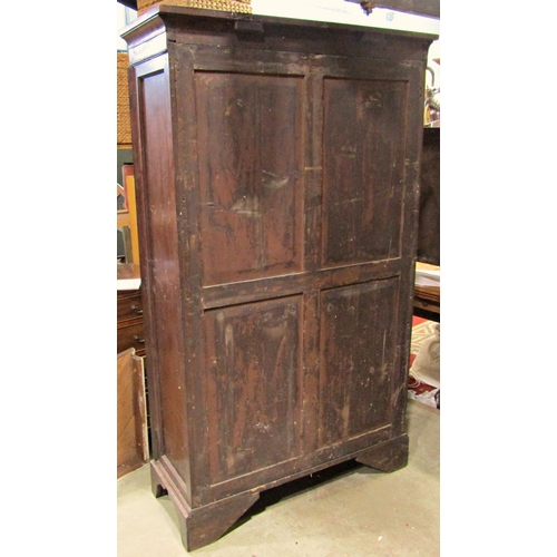 2269 - A 19th century mahogany side cabinet freestanding and enclosed by a pair of astragal glazed panelled... 