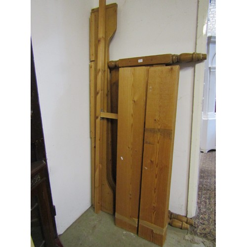 2281a - A stripped and waxed pine double bed frame