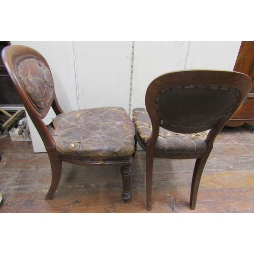 2348 - Set of eight Victorian mahogany dining chairs with cameo backs, upholstered serpentine seats on flut... 