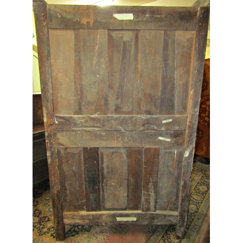 2359 - 18th century fruitwood armoire enclosed by two panelled doors with brass fittings, the interior encl... 