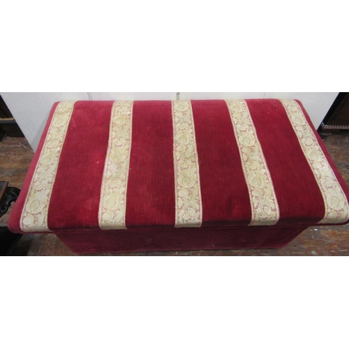 2366 - A Victorian upholstered box ottoman of rectangular form with swept outline, 110 cm length