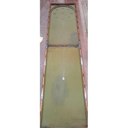 2381 - A Victorian mahogany foldover table top pool table with baized lined interior, 106cm long when folde... 