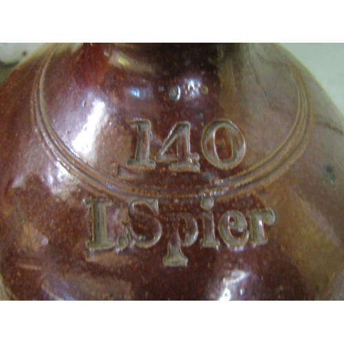 2383 - An early 19th century salt glazed flagon incised 140 I Spier