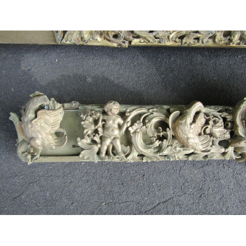 2386 - A plaster and gilded frieze - 18th century, showing characters, animals, acanthus and other detail, ... 