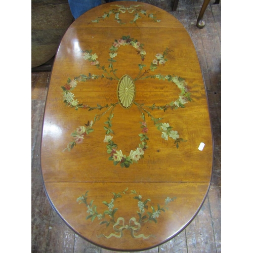 2434 - An inlaid Edwardian satinwood two tier occasional table rectangular, two drop leaves, raised on shap... 