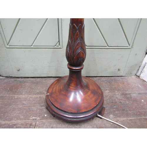 2444 - A late Edwardian lamp standard of full height inverted tapered and fluted column and disc base