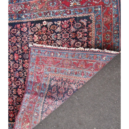 2463 - An early 20th century Bijar rug with a Herati all over design. 165cm x 120cm