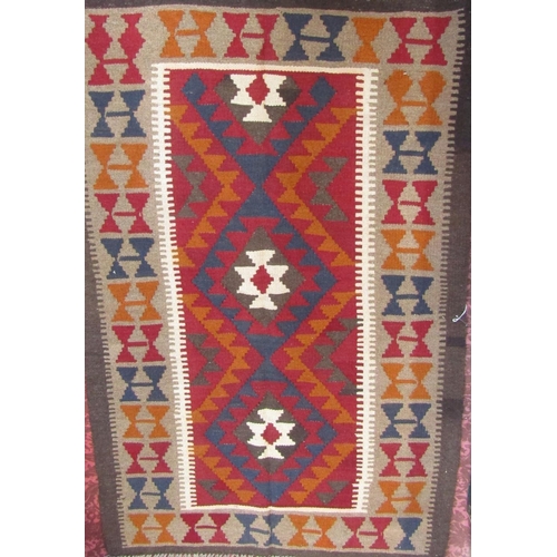 2475 - A Maimana kilim, with a colourful zigzag design. 153cm x 100cm