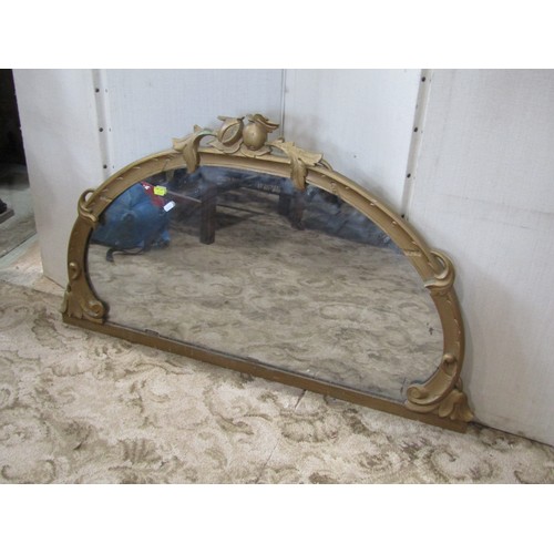 2312 - A William IV overmantle mirror of rectangular form with turned column and floral supports, enclosing... 